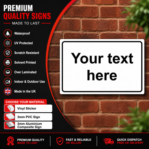 Custom printed sign aluminium - printed,