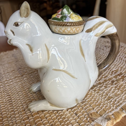 Ceramic squirrel teapot fruit - squirrel,