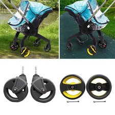 1 Pair Baby Trolley Wheels Spare Parts 13.5cm Dia Pushchair Rubber Durable for
