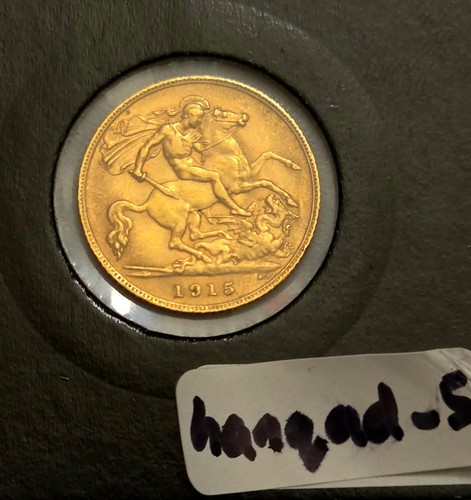 1915 gold half sovereign - half, coin