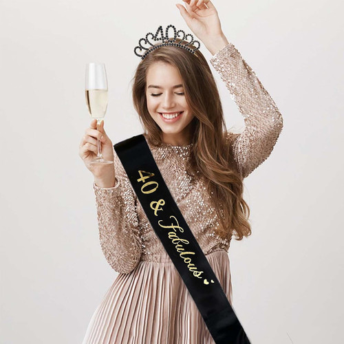 40th birthday sash and crown - 40th,