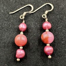 Pink Synthetic Gem Earrings