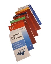 Lot of 6 Airline Safety Cards