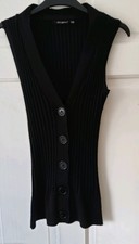 Atmosphere Vintage Women's Black Fine Knit Waistcoat, Slim uk 12, Primark 