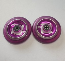 Blazer Pro 100mm Stunt Scooter Wheels - Pair + Abec 5 Bearings - Purple Shruken