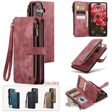 Zip Wallet Case Leather Flip