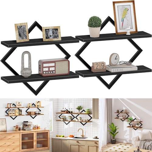 Set wooden floating wall - set, x4