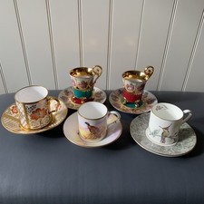 Fine Bone China Mixed Set Cup & Saucers - Royal Worcester,Bavarian,Caverswall