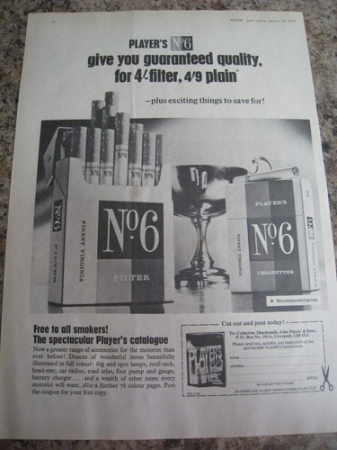 Player no6 cigarettes - no6,
