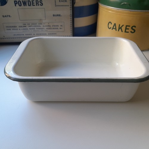 Vintage enamel roasting tray - enamel,