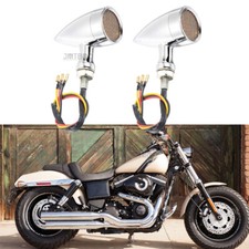 2Pcs Chrome Motorcycle Bullet