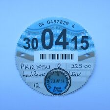 UK Road Tax Disc 30 April 2015 (04 15 Land Rover Birthday Present Old Car)