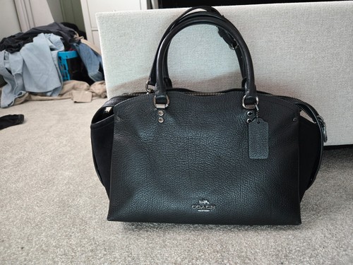 Coach black leather tote bag