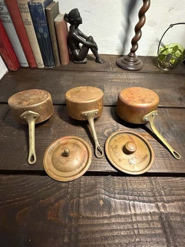 Vintage french copper saucepan - vintage,