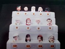 12 Hand Painted Fine Bone China Character Thimbles