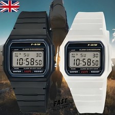 F-91W Classic Sports Digital Wrist Watch Mens Casual Black Strap Water Resist UK