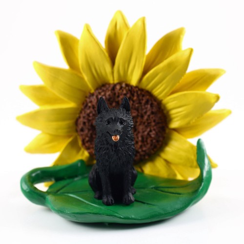 Schipperke sunflower figurine - schipperke,