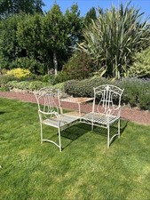 Garden Metal Love Seats Still Solid Need TLC 1