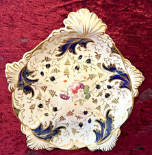 STUNNING ROCKINGHAM/BRAMELD SCALLOPED DISPLAY/CABINET PLATE - FLORAL SPRAY C1840