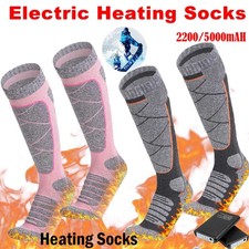 5000mAh Electric Heated Socks Foot Winter Warmer Sock Rechargeable Battery Power