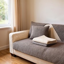 Sherpa Fleece Sofa Cover Couch