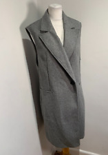 ZARA long sleeveless waistcoat gilet coat L VGC grey wrap coat smart classic