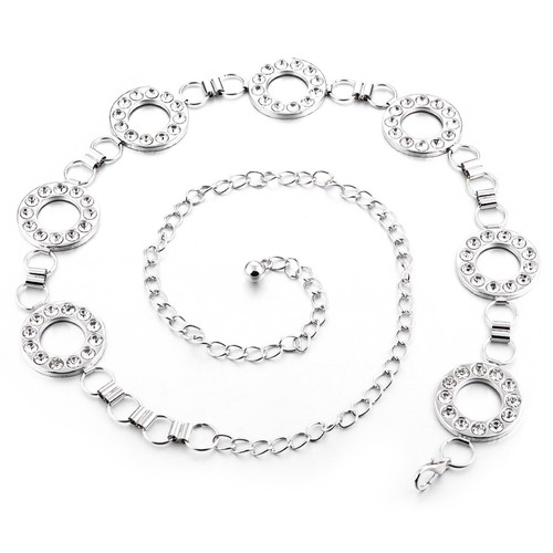 Silver waist chain dress belts - chain,