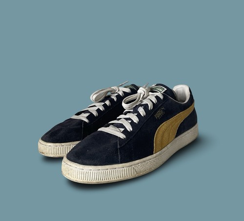 Puma suede navy blue yellow - puma, blue/yellow