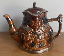 Vintage Price & Kensington double faced man brown + silver Toby teapot Rare p&k