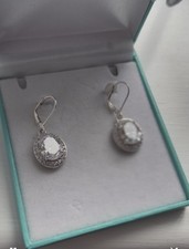 Absolutely Beautiful  oval cluster  Large Diamonique Earrings!