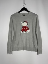 CHRISTMAS POLAR BEAR Jumper - Small - Grey - Great Condition - Women’s