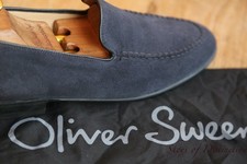 Oliver Sweeney Kilmore Blue Suede Leather Loafers Shoes Men's UK 7 US 8 EU 41