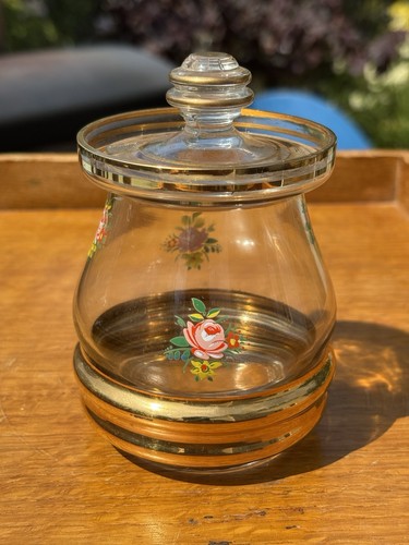 Vintage clear glass preserve - glass, /