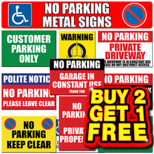 NO PARKING METAL SIGNS DRIVE