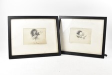 Archibald Thorburn 1920 Pen & Ink Studies Dormouse & Rat In Black Frames