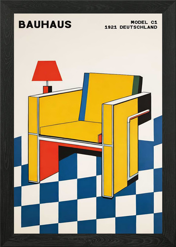 Bauhaus chair wall art framed - wall,