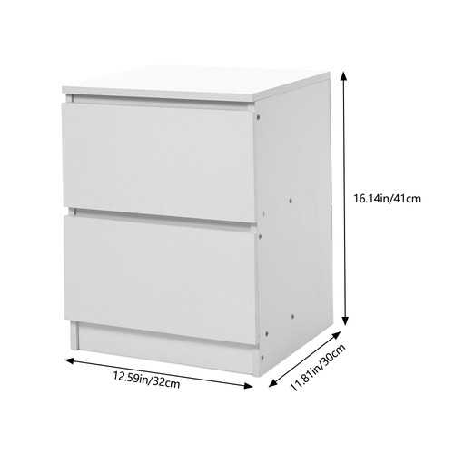Wooden white bedside table - white,
