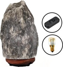HIMALAYAN SALT LAMP CRYSTAL Grey ROCK SALT LAMP NATURAL HEALING