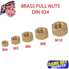M3 - M10 Solid Brass Full Nut and Dome Nuts, Flat Washers Form A