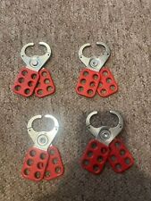 4 X Lockout hasp with multi holes for MCB  Red finish safety lock