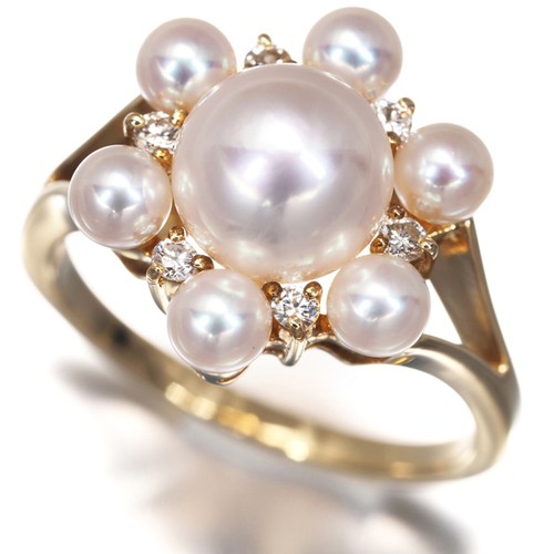 Auth mikimoto ring akoya pearl - ring,