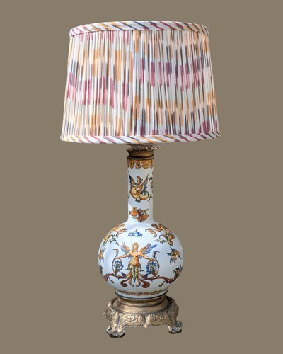 Antique italian majolica table - antique,