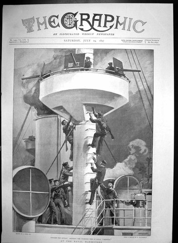 Old antique print naval - old,