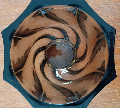 Spiral glass vase rich brown - vase,