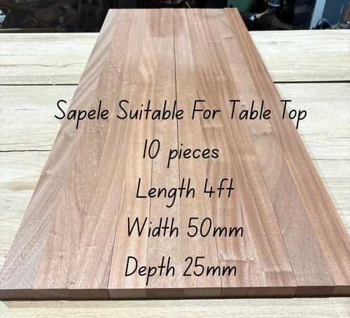 Planed sapele table top 4ft - planed,