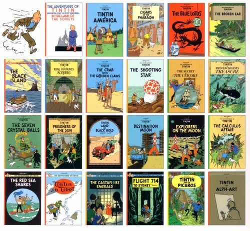 Tintin comic strip books - books,