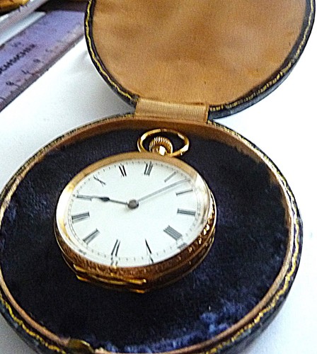 18k solid gold pocket watch - watch,