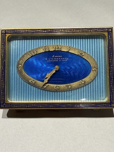 Art deco day clock - clock, blue