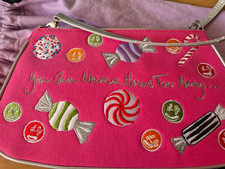 Lulu Guinness Vintage Cotton Embroidered “You Can Never Have Too Many” Handbag