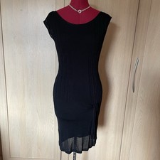 Y2K Miss Sixty Black Ribbed Knit Dress – XS Bodycon Rare Vintage occasion retro